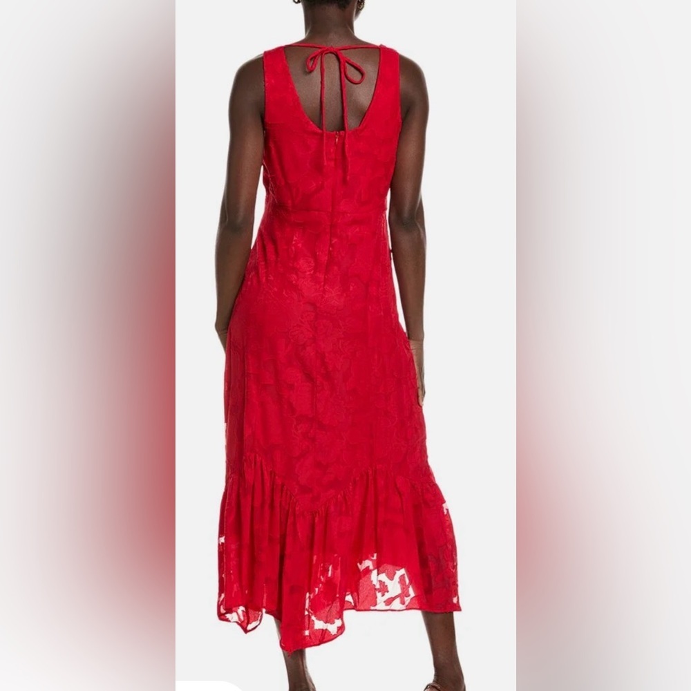 Taylor Red Floral Burnout Maxi Dress - Picture 2 of 9